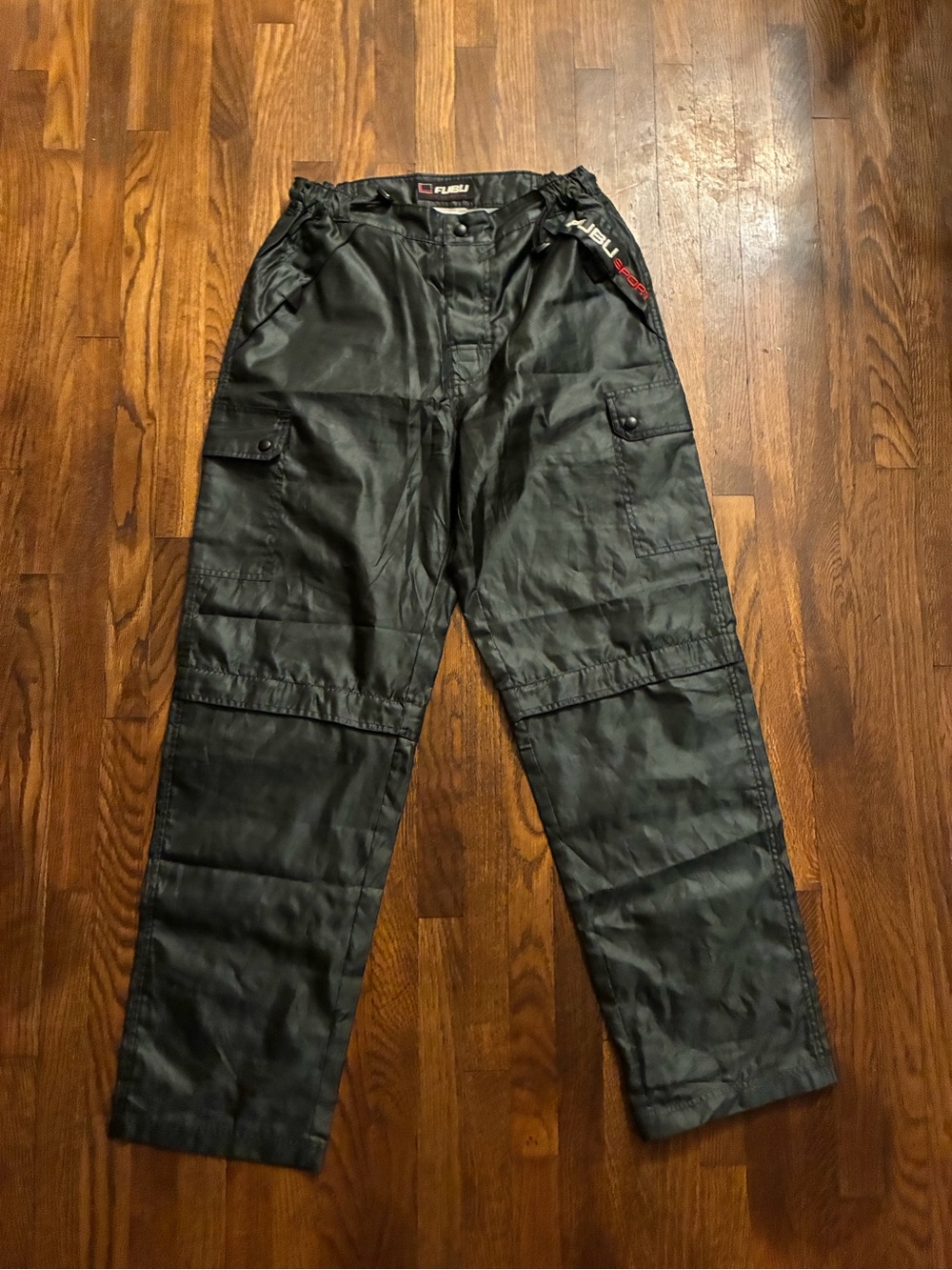 Vintage y2k fubu sports nylon cargo convertible pants to shorts size medium